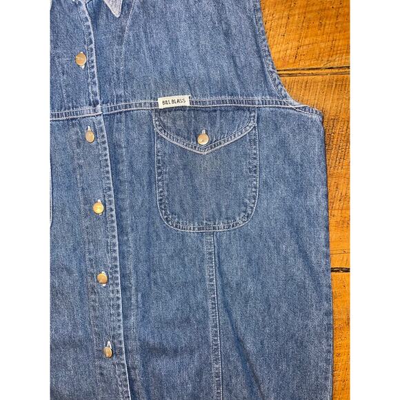 Womens Bill Blass‎ Vintage Y2K Blue Denim Button Up Vest Size Small - Picture 1 of 6